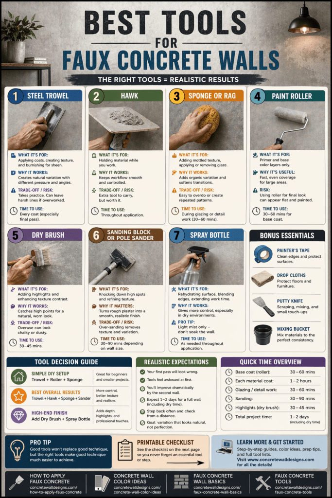 Infographic - Best Tools for Faux Concrete Walls