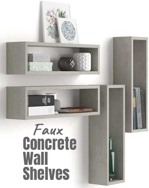 Floating Concrete Wall Shelves