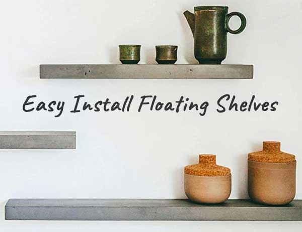 Easy to Install Floating Shelves that Look Like Concrete