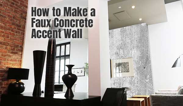 How to Make a Faux Concrete Accent Wall in Living Room with Peel and Stick Wallpaper