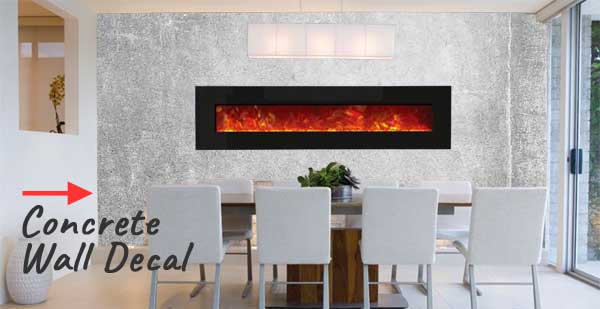 Faux Concrete Wall Around Fireplace - Heavy Duty Contact Paper!