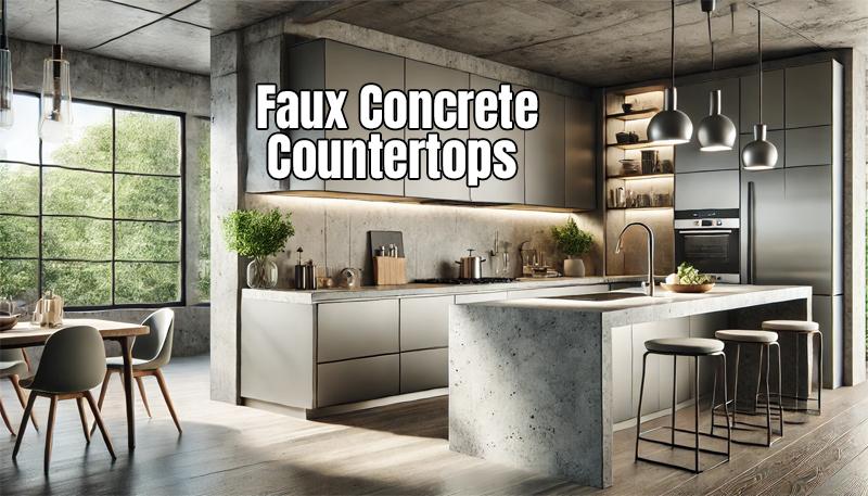 Faux Concrete Kitchen Island Counter