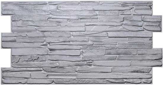 Faux Flagstone Interior Wall Panel Sticks to the Wall with Glue, Cuts to Size with Scissors!