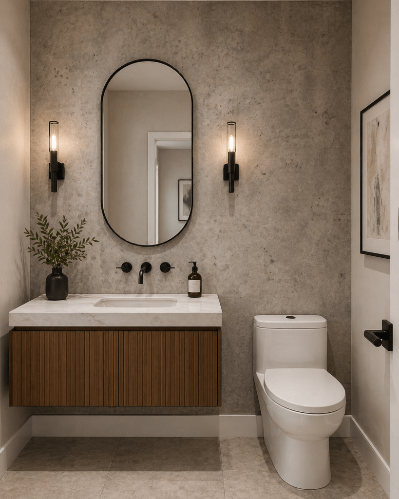Powder Room Concrete Wall