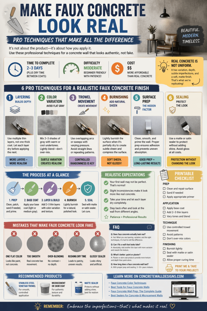Infographic - Make Faux Concrete Look Real - Pro Techniques
