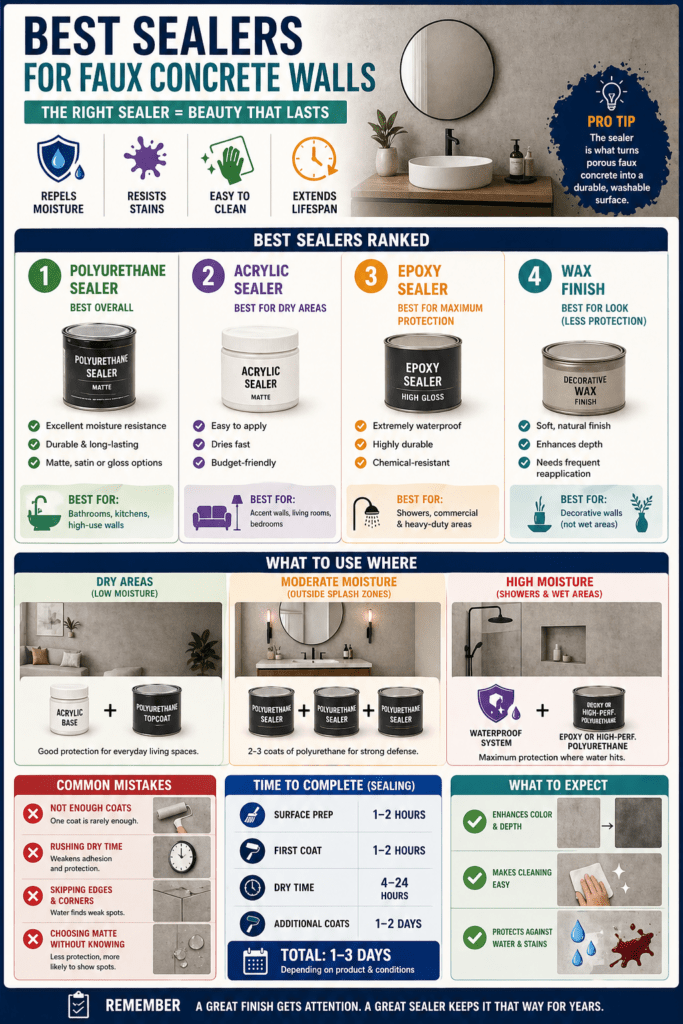 Infographic - Best Sealers for Faux Concrete Walls
