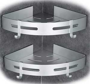 Silver Metal Shower Shelf 2-Pack Set for Concrete Shower