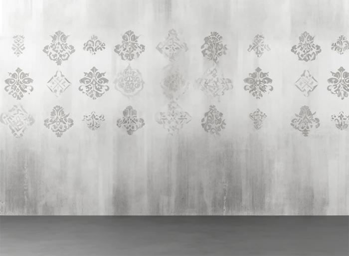 Stenciled Concrete Wall Design